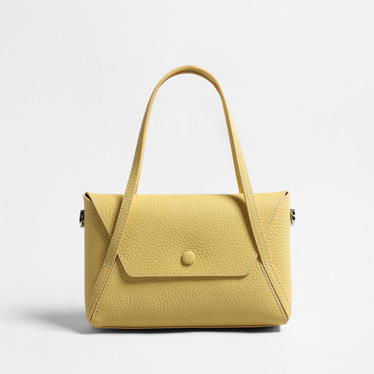 Pebbled Calfskin Geometric Mini Tote - Yellow