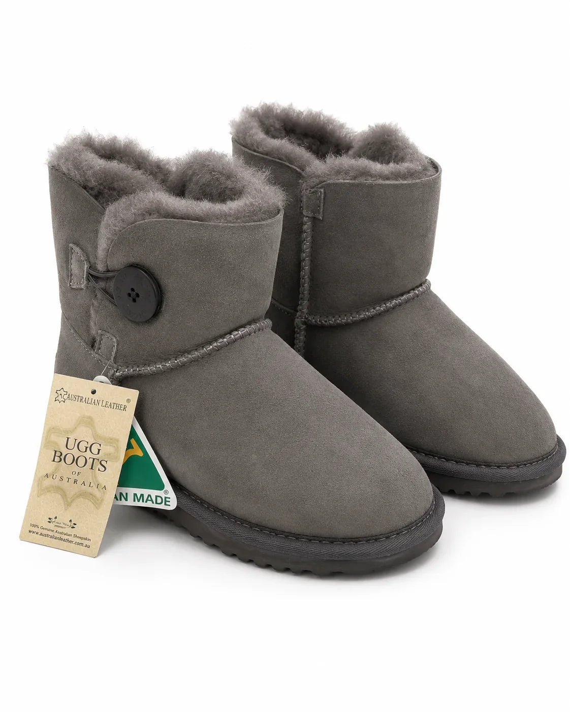 Australian Leather Ugg 1Button Sheepskin - Grey - AU7