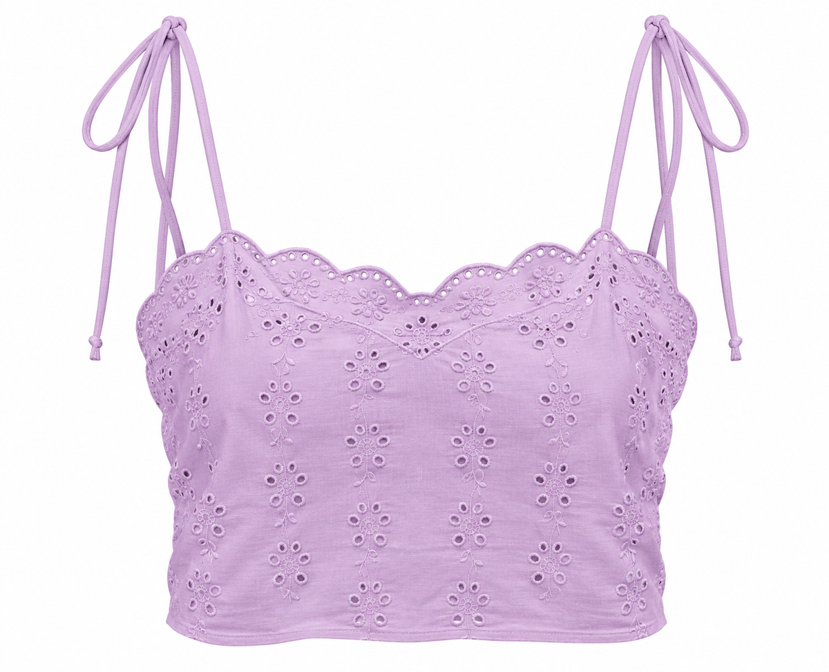 Asos Design Mix & Match Broderie Pyjama Cami In Lilac