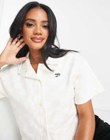 Puma Downtown Checkerboard Shirt In Beige And White