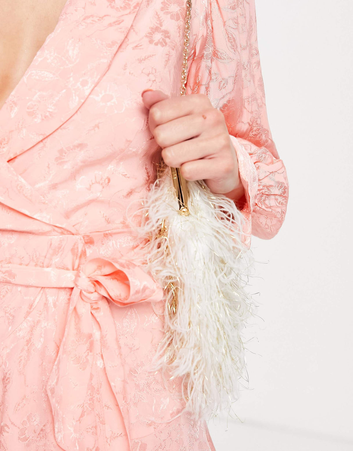 Closet London Wrap Tie Blazer Mini Dress In Textured Rose