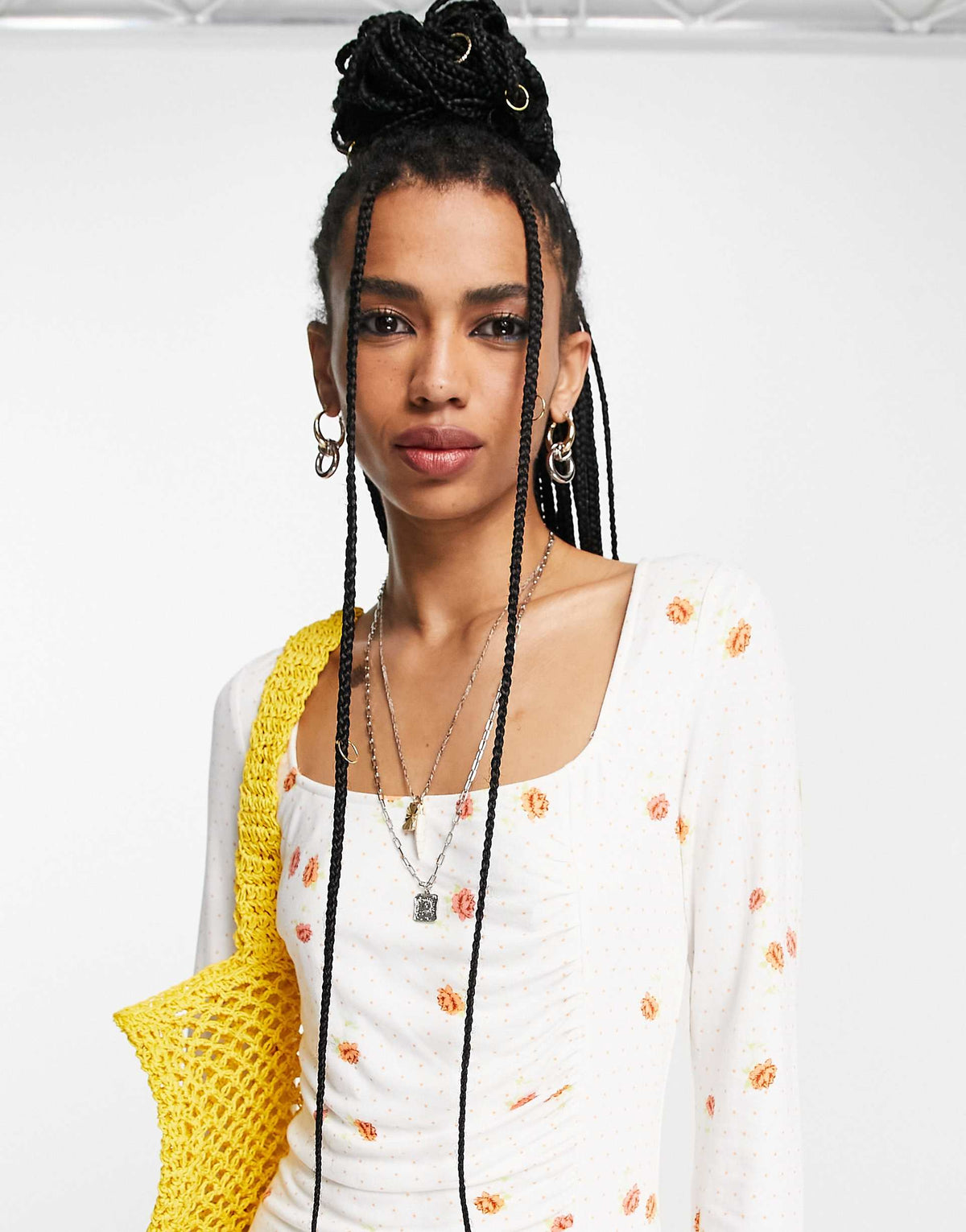 Free People Celia Polka Dot Mini Dress In Ivory
