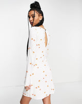 Free People Celia Polka Dot Mini Dress In Ivory