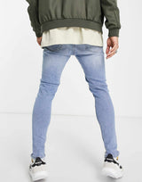 Jack & Jones Intelligence Pete Carrot Jeans With Rips In Blue