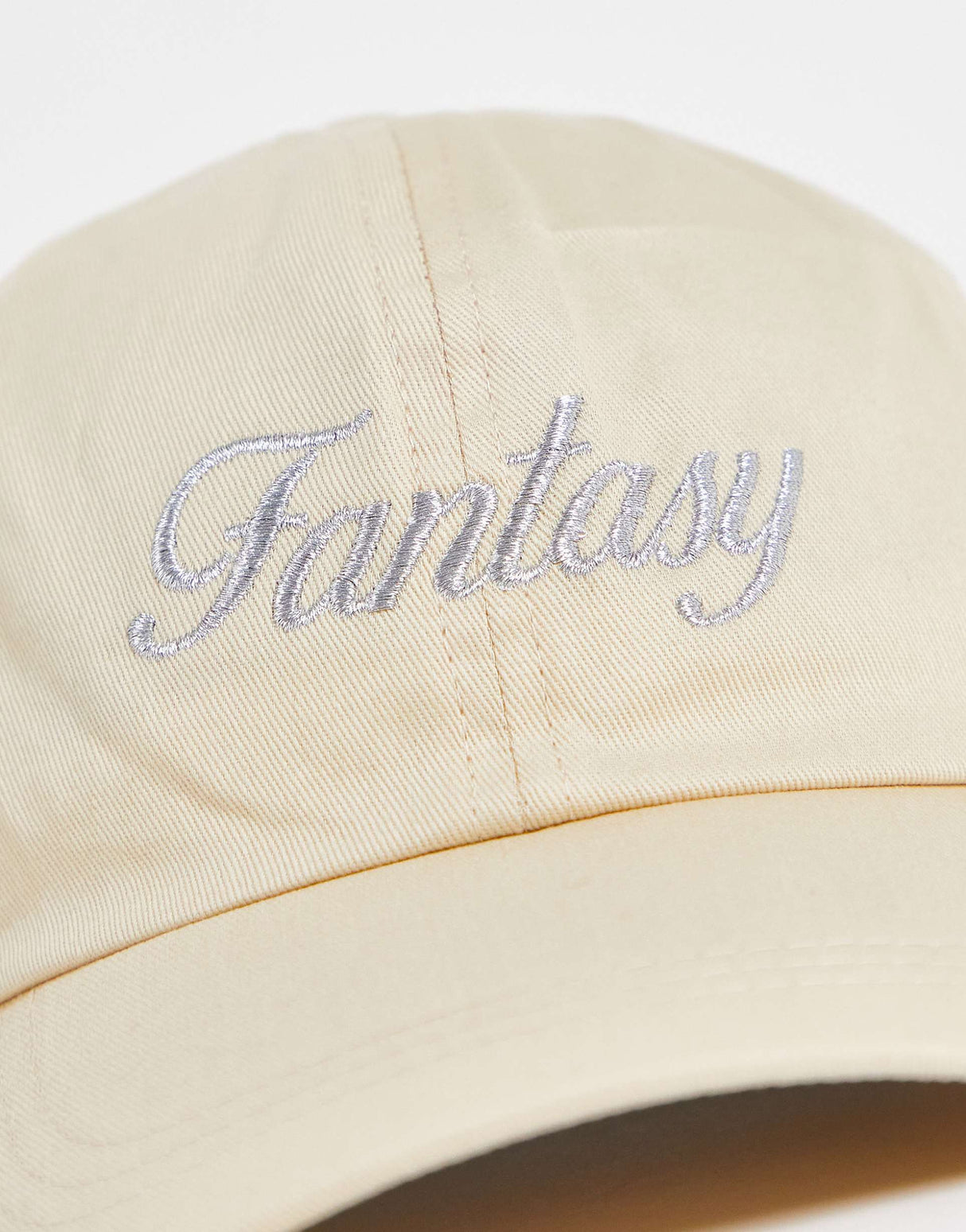 New Girl Order Embroidered Cap With Fantasy Spellout In Beige