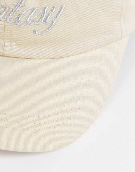 New Girl Order Embroidered Cap With Fantasy Spellout In Beige
