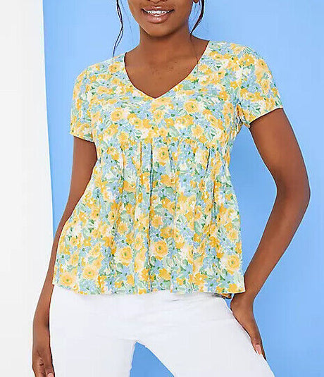 In The Style Stacey Solomon Floral Print Smock Top In Blue