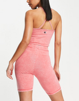 Champion Legging Shorts With Small Logo In Washed Pink