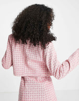 Urban Revivo Cropped Denim Jacket In Pink