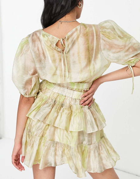 Allsaints X Asos Exclusive Co-Ord Astra Skirt In Lime