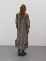 Edited Maxi Smock Dress In Camel Gingham Check