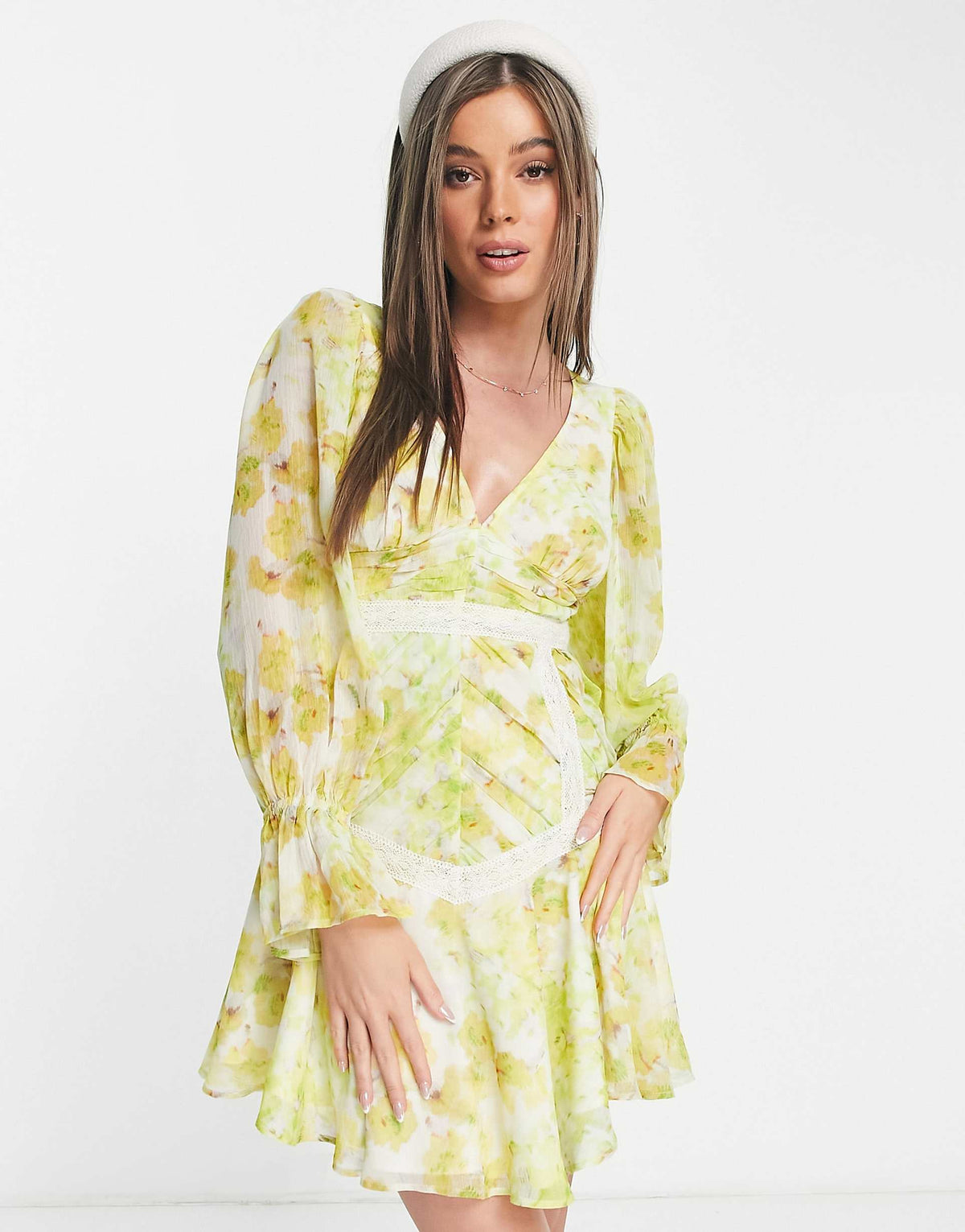 Hope & Ivy Cameron Frill Mini Dress In Yellow