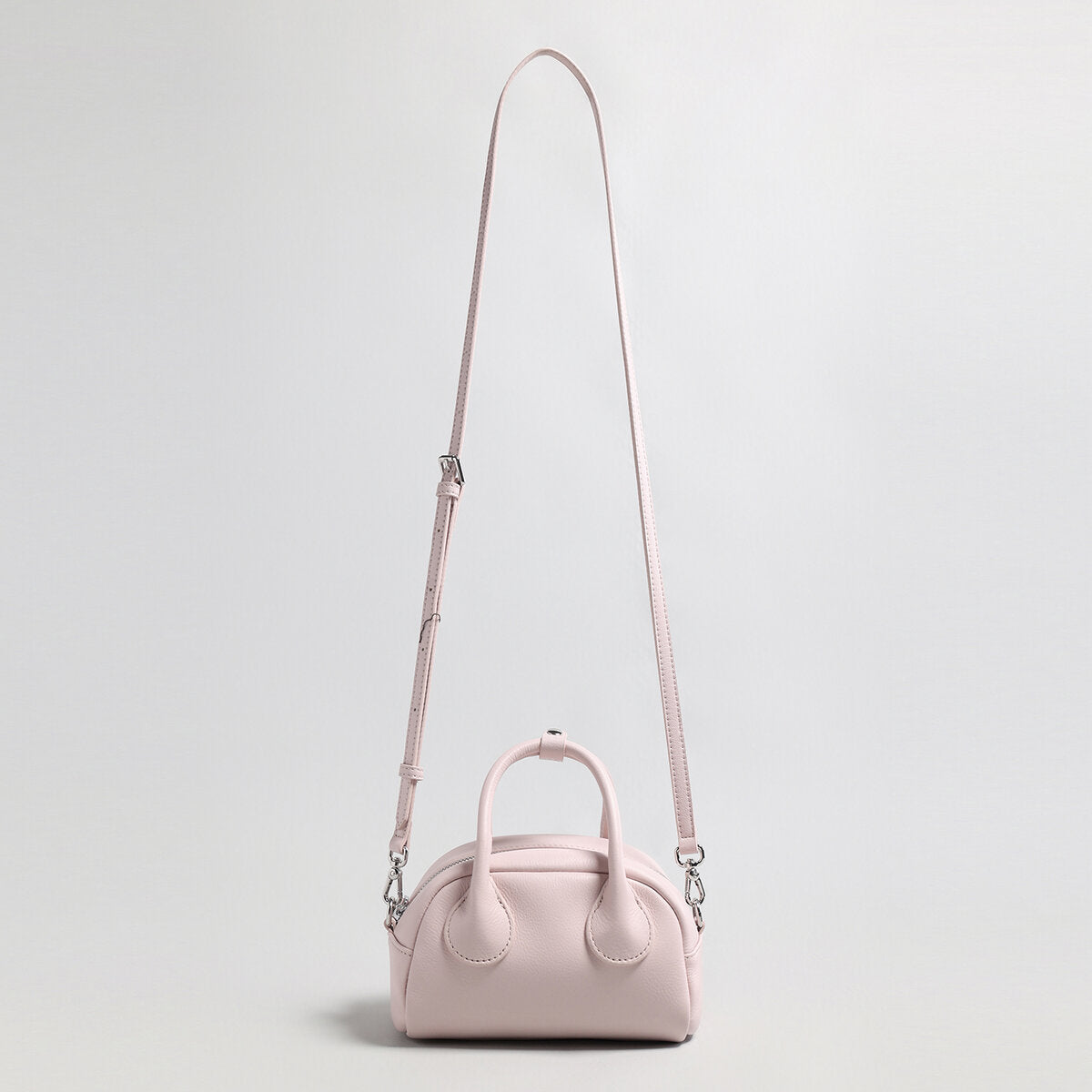 Mini Leather Bowling Top-Handle Bag - Pink