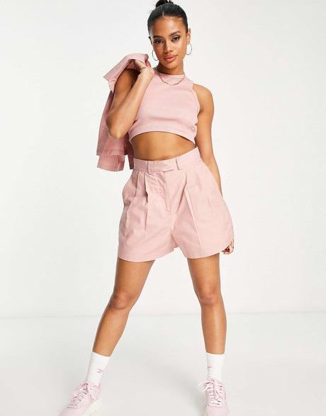 Reebok Ribbed Racer Vest In Pink -