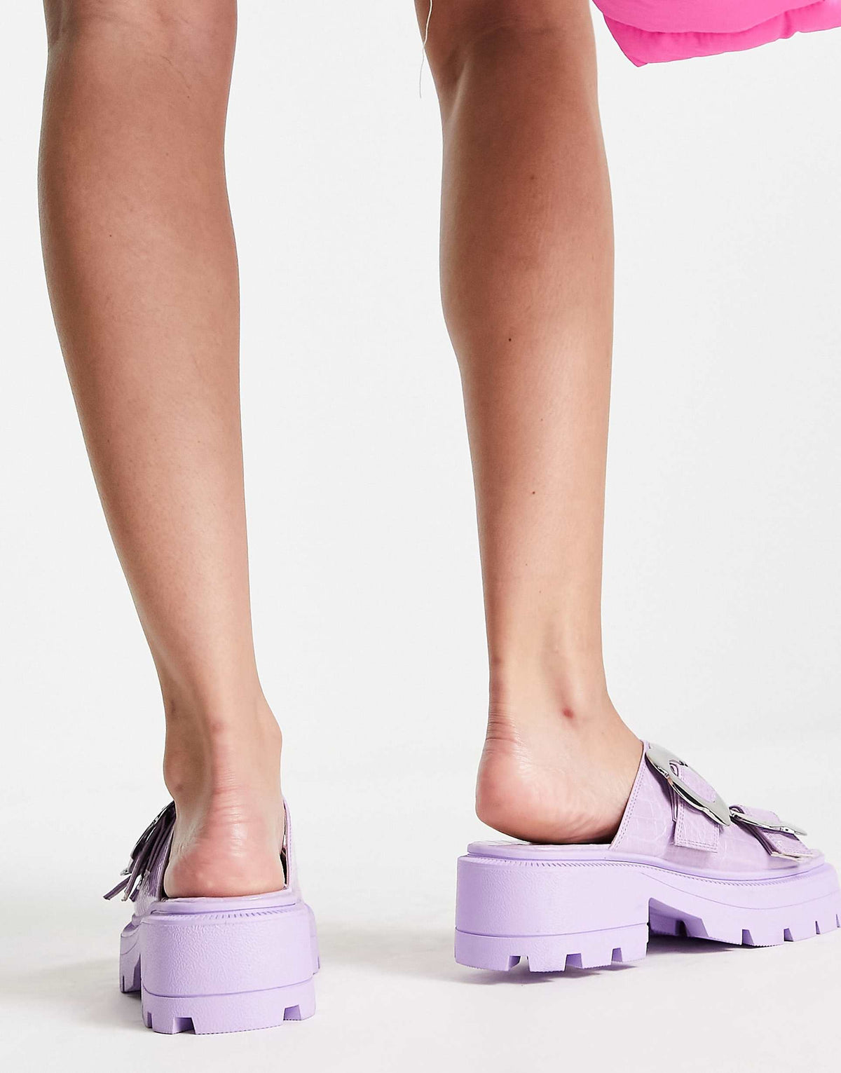 Shellys London Amber Chunky Mule Sandals In Lilac