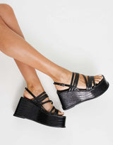 Shellys London Destiny 90'S Chunky Flatform Sandals In Black