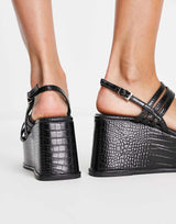 Shellys London Destiny 90'S Chunky Flatform Sandals In Black