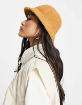 Monki Brushed Bucket Hat In Brown