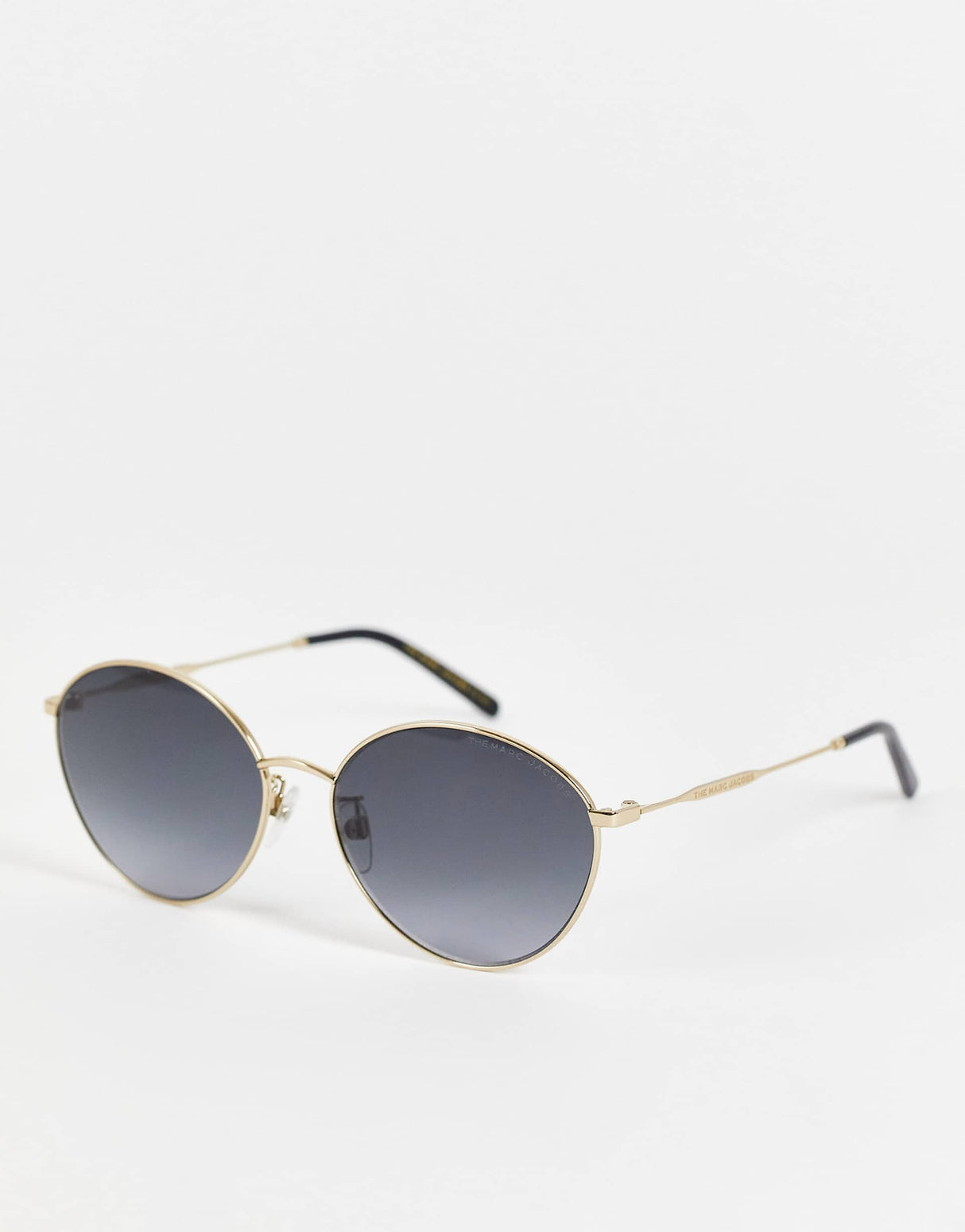 Marc Jacobs Oval Sunglasses In Gold Black