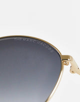 Marc Jacobs Oval Sunglasses In Gold Black