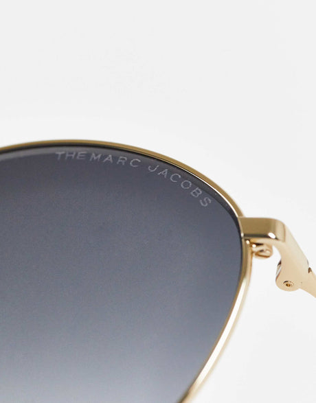 Marc Jacobs Oval Sunglasses In Gold Black