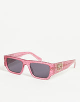 Chiara Ferragani Square Sunglasses In Pink Glitter