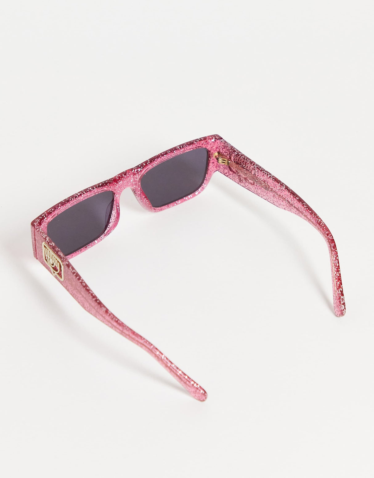 Chiara Ferragani Square Sunglasses In Pink Glitter