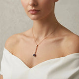 Krystal Couture Magnificent Pearl Drop Necklace Embellished with Swarovski Crystal Iridescent Purple Pearls