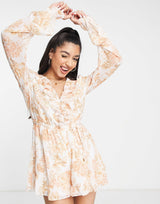 Forever New Ruffle Playsuit In Orange