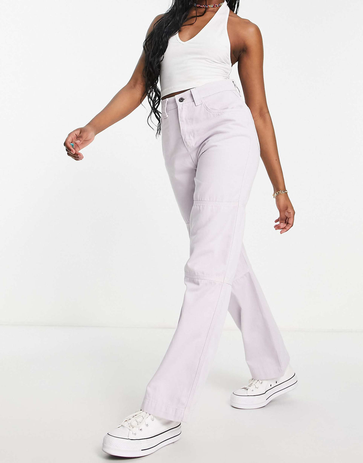 Kickers Contrast Stitch Y2K Combat Trousers In Lilac