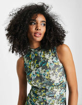 River Island Ruched Mini Dress In Green