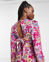 Nobody'S Child Tula Open Back Dress In Pink
