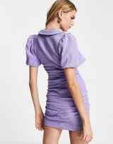 & Other Stories Ruched Front Mini Dress In Lilac