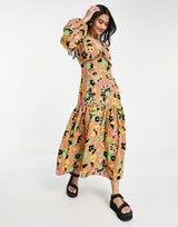 Never Fully Dressed Casey Printed Midi Dress In Multi