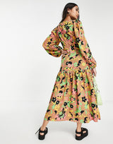 Never Fully Dressed Casey Printed Midi Dress In Multi