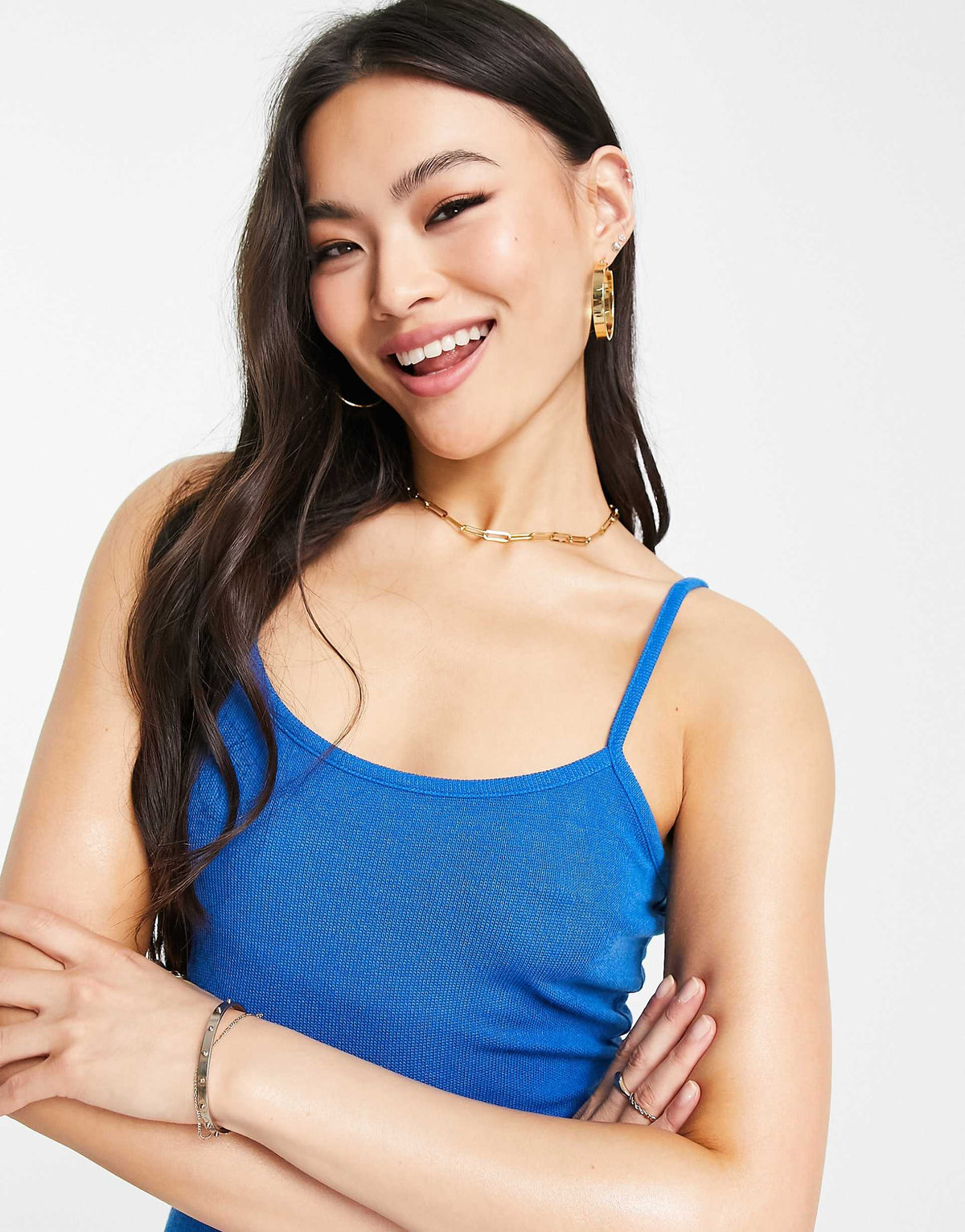 Na-Kd X Josefine Simone Dahl Knitted Mini Dress In Blue