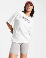 Puma Marble Bubble Font T-Shirt In Pink And White -