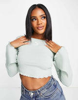 Puma Classic Flare Sleeve Scoop Back Top In Pastel Green