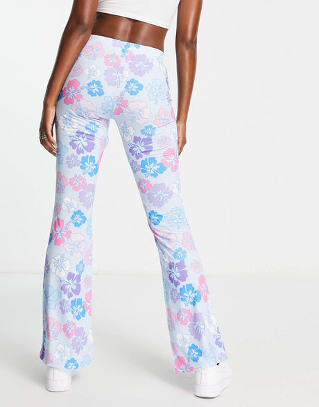 Na-Kd Flare Trousers In Floral Print