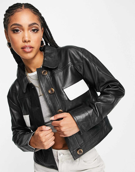 Muubaa Colourblock Boxy Jacket Co-Ord In Black