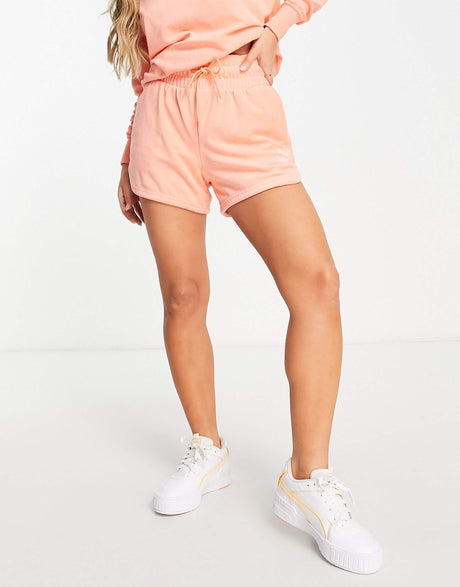 Puma Classics Towelling Shorts In Peach