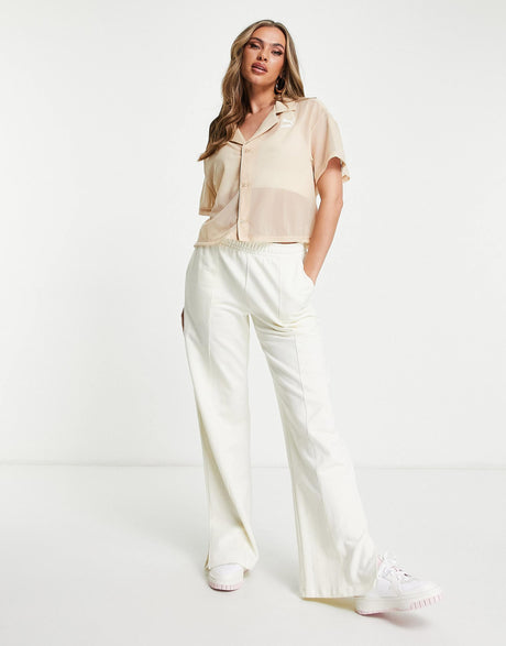 Puma Organza Mesh Shirt In Beige -