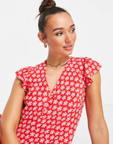 Whistles Mini Dress With Collar In Pink And Red Floral