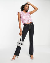 Whistles Button Front Top In Pink Icon Print