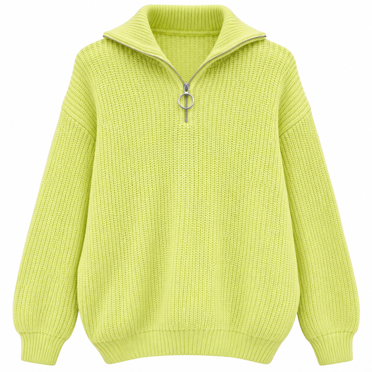 Asos Design Knitted Oversized Fisherman Rib Oversized Collar Jumper In Lemon