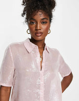& Other Stories Sequin Shirt In Pink