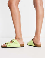 Replay Sheepskin Sandals In Green