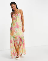 Na-Kd X Dani Pavlica Scoop Back Maxi Dress In Floral Print