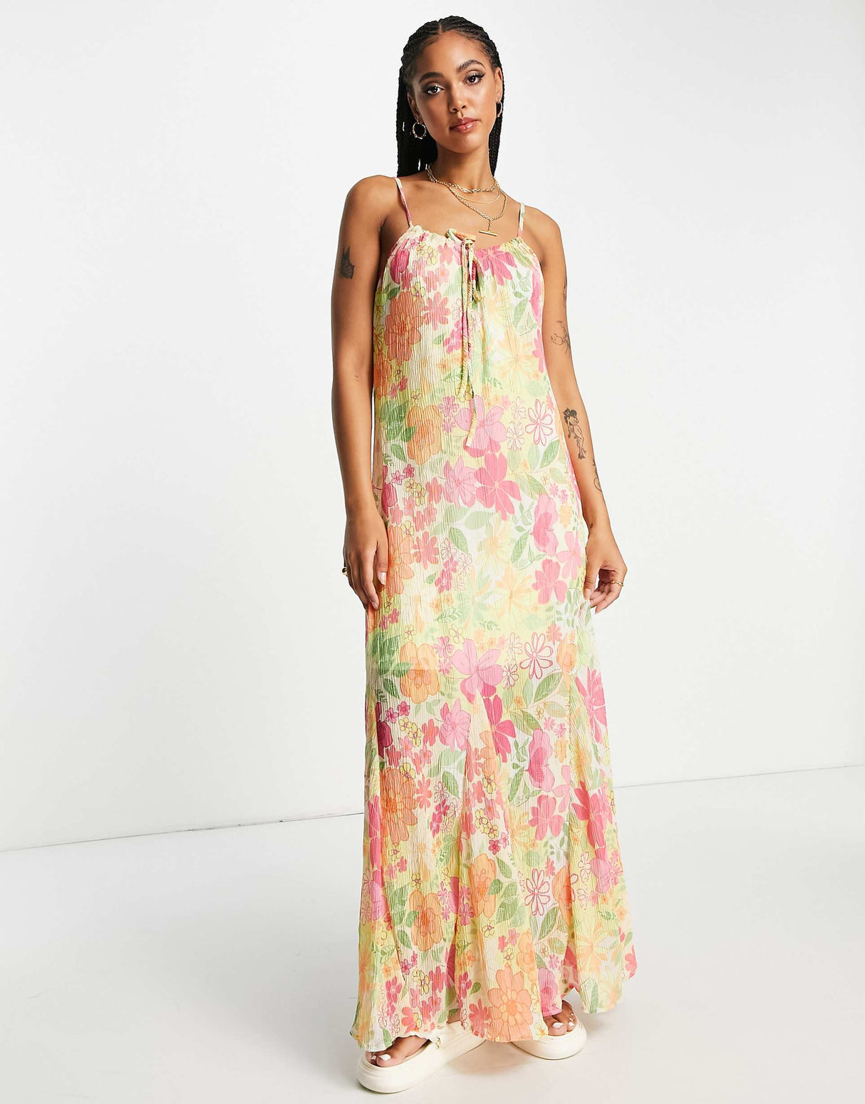 Na-Kd X Dani Pavlica Scoop Back Maxi Dress In Floral Print