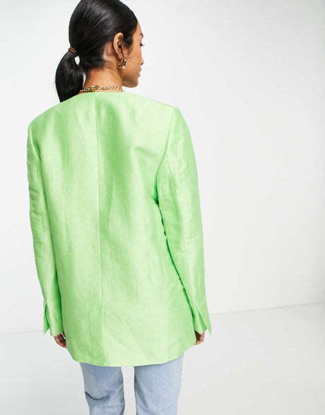 & Other Stories Co-Ord Linen Tailored Jacket In Green